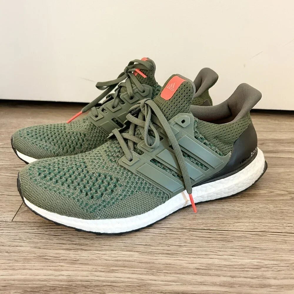 Adidas Men's Ultra Boost 1.0 Sneakers in Base Olive Green Size 8.5 LIKE NEW